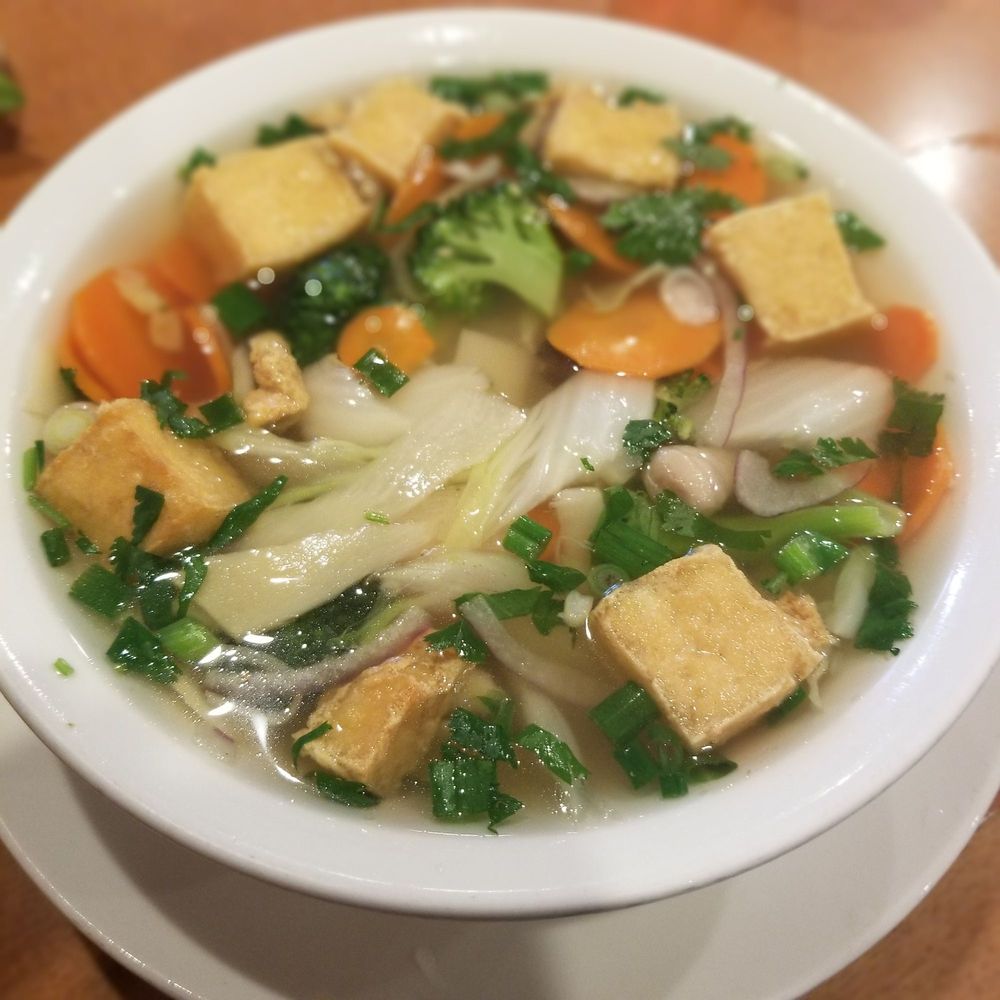 Miss Saigon - #14 - Tofu vegetable rice noodle soup with chicken broth. - Vietnamese Near Me - Tucson, Arizona