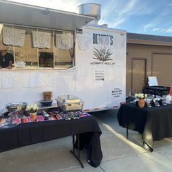 Benito's Taco - Food catering which included quesabirria, rice, beans, chicken, carne asada, salsas, tortillas, salads, aqua fresca, and horchata!!