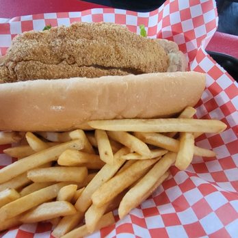 Brother-In-Law's Bar-B-Que - Fried fish po-boy - Barbeque Near Me - Houston, Texas Brother-In-Law's Bar-B-Que - Fried fish po-boy - Barbeque Near Me - Houston, Texas