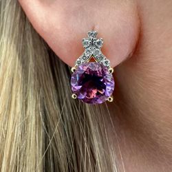 Amethyst and diamond earrings
