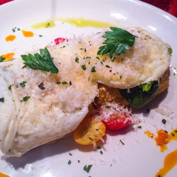 Nicks On Broadway - Schartner Farm Tomatoes on polenta w/eggs over-easy. - New American Near Me - Providence, Rhode Island Nicks On Broadway - Schartner Farm Tomatoes on polenta w/eggs over-easy. - New American Near Me - Providence, Rhode Island