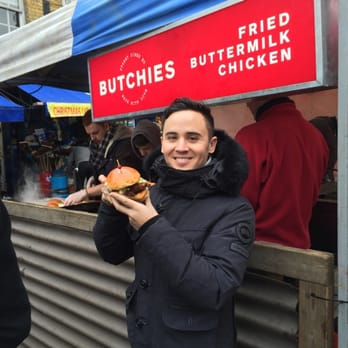 Butchies - My husband standing in front of the booth! - Street Vendors Near Me - London, XGL