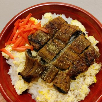 Shiggy’s - Unagi Bowl includes freshwater eel, red ginger, and scrambled egg on a bed of rice - Japanese Near Me - Honolulu, Hawaii