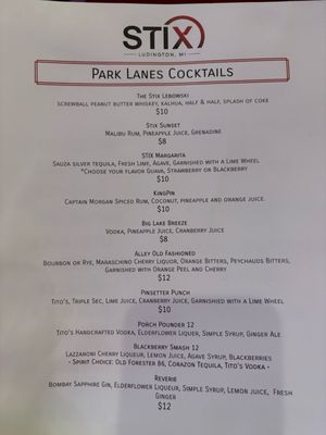 Menu photo 1 Stix Ludington, MI