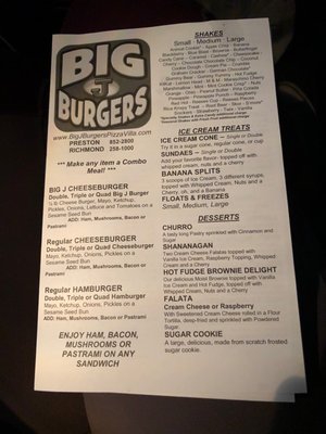 Menu photo 4 Big J Burgers Richmond, UT