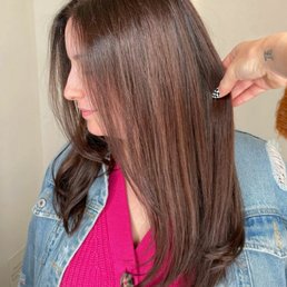 Warm and dynamic chocolate brown cut and color, by Madeleine P. at Little Lion Salon in Park Slope, BK Warm and dynamic chocolate brown cut and color, by Madeleine P. at Little Lion Salon in Park Slope, BK