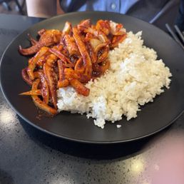 Spicy squid with rice Spicy squid with rice