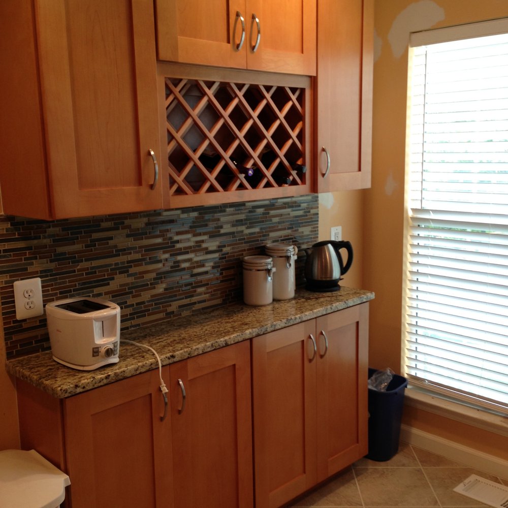 Small space with ample cabinets for my pots, pans, and wine bottles! Small space with ample cabinets for my pots, pans, and wine bottles!