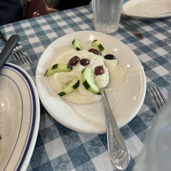 Lefteris Gyro - Skordalia -- chock full of garlic. Very strong - Greek Near Me - Tarrytown, New York Lefteris Gyro - Skordalia -- chock full of garlic. Very strong - Greek Near Me - Tarrytown, New York