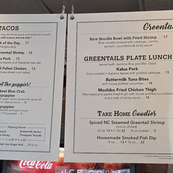 Greentail's Seafood Market and Kitchen - Menu - Seafood Markets Near Me - Nags Head, North Carolina