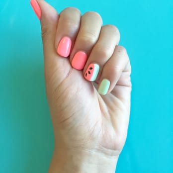 Perfection Nails Spa - Watermelon nails for the summer! Cindy is amazing at nail art! - Nail Salons Near Me - San Francisco, California Perfection Nails Spa - Watermelon nails for the summer! Cindy is amazing at nail art! - Nail Salons Near Me - San Francisco, California