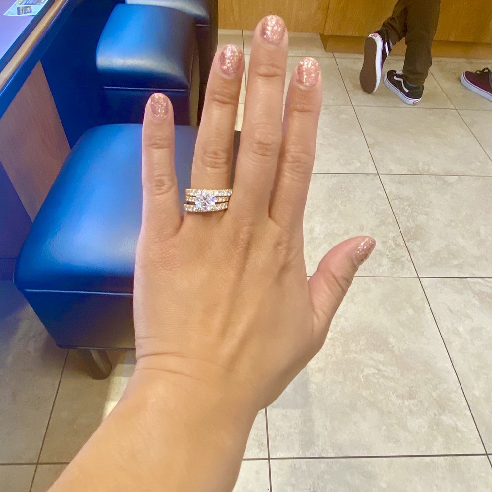 Two 1/2 ct stackable wedding bands bought from this store to compliment my engagement ring Two 1/2 ct stackable wedding bands bought from this store to compliment my engagement ring