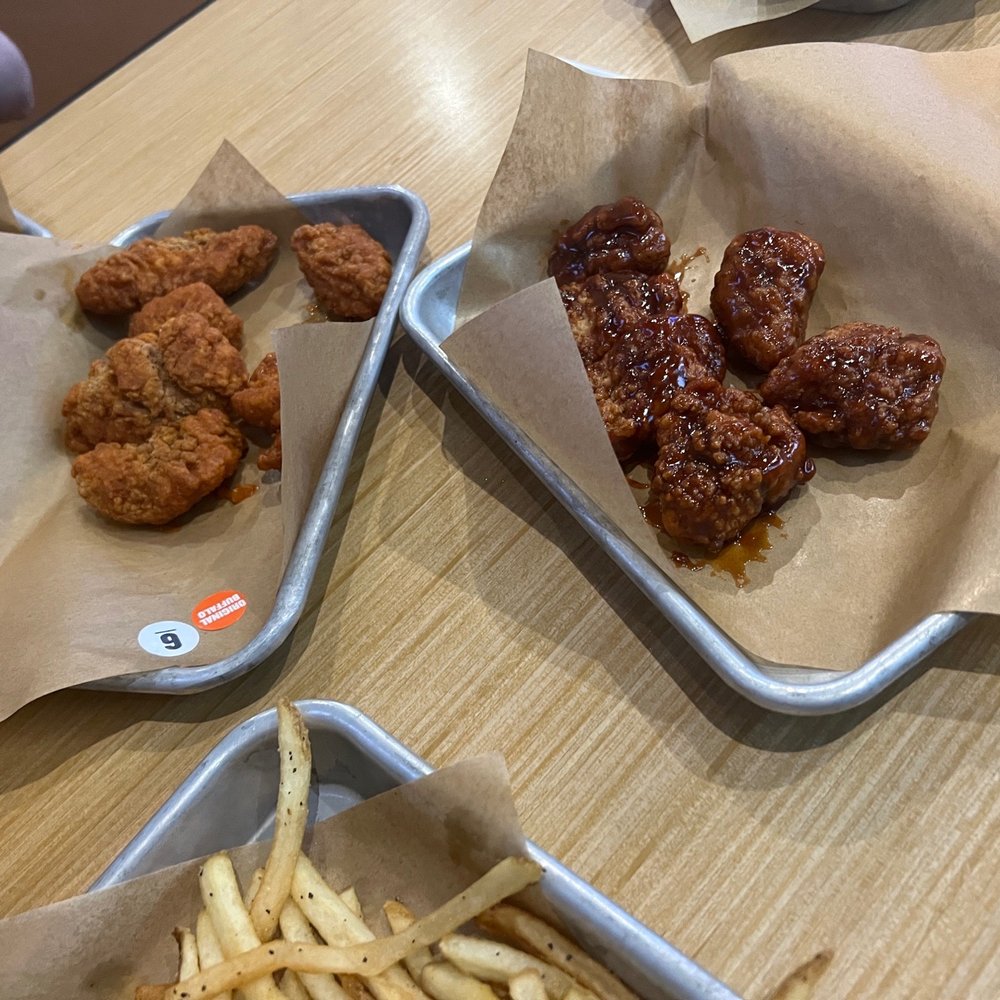 Buffalo Wild Wings - Boneless wings (6 wings for $1 with any burger) special they're running right now - Chicken Wings Near Me - Vancouver, Washington Buffalo Wild Wings - Boneless wings (6 wings for $1 with any burger) special they're running right now - Chicken Wings Near Me - Vancouver, Washington
