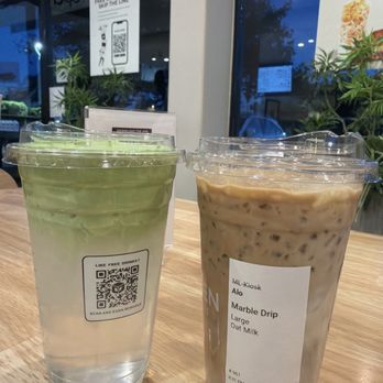 Da Vien Coffee - Coconut matcha and Marble Drip. - Coffee & Tea Near Me - Milpitas, California