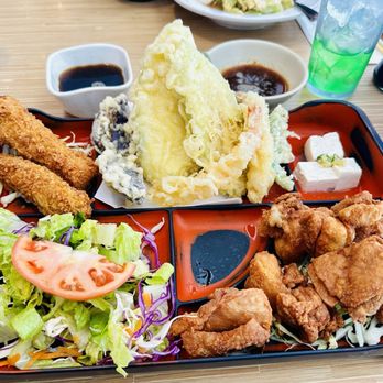 Utage Restaurant & Lounge - Utage special with three choice entree: tempura, ahi katsu and chicken karaage - Japanese Near Me - Honolulu, Hawaii Utage Restaurant & Lounge - Utage special with three choice entree: tempura, ahi katsu and chicken karaage - Japanese Near Me - Honolulu, Hawaii