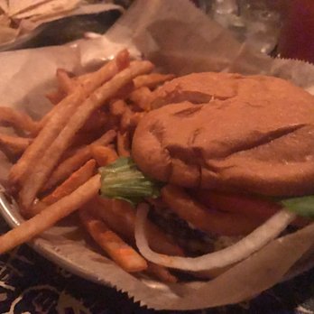 Stella's Lounge - Stella Burger - stuffed with bleu cheese and bacon.  Comes with chronic fries. - Burgers Near Me - Grand Rapids, Michigan