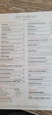 Menu photo 1 The Hideout Kitchen + Bar Palm Desert, CA Menu photo 1 The Hideout Kitchen + Bar Palm Desert, CA