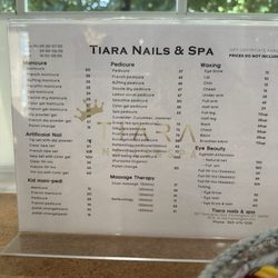 Tiara nails & spa - Price list