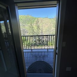 View from the bedroom looking outside.