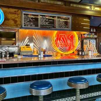 A1 Diner - Bar area. Classic menu. - Diners Near Me - Gardiner, Maine
