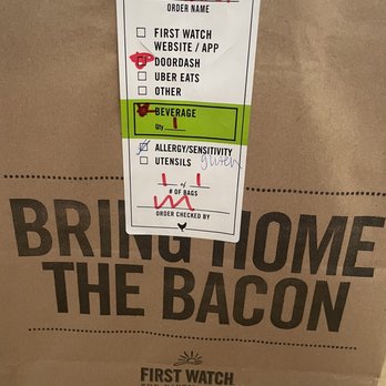 First Watch - Proof they knew to make the order gluten free - Breakfast & Brunch Near Me - Georgetown, Texas