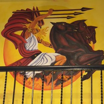 Hyperion Espresso - Hyperion's logo. You can view it when you first walk into the shop; so be sure to look up. - Coffee & Tea Near Me - Fredericksburg, Virginia