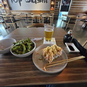 Top Sushi - Super Crunchy roll , spicy edamame, Sapporo. - Sushi Bars Near Me - Richmond, Texas Top Sushi - Super Crunchy roll , spicy edamame, Sapporo. - Sushi Bars Near Me - Richmond, Texas