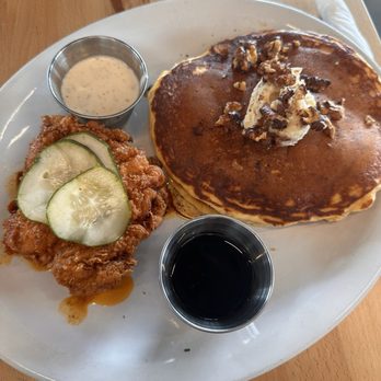 Union Biscuit - Chicken and pie - insanely delicious! Pumpkin pancakes and a piece of the Nashville Hot Chicken. Sweet and savory at its finest! - Breakfast & Brunch Near Me - Las Vegas, Nevada Union Biscuit - Chicken and pie - insanely delicious! Pumpkin pancakes and a piece of the Nashville Hot Chicken. Sweet and savory at its finest! - Breakfast & Brunch Near Me - Las Vegas, Nevada