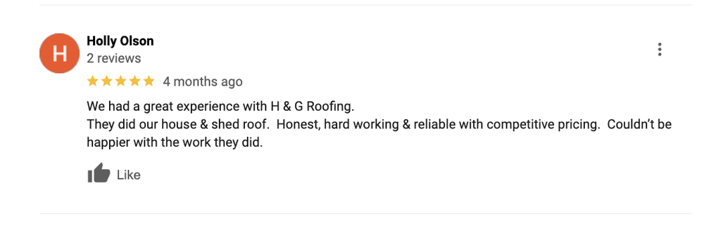 Slide of H & G Roofing