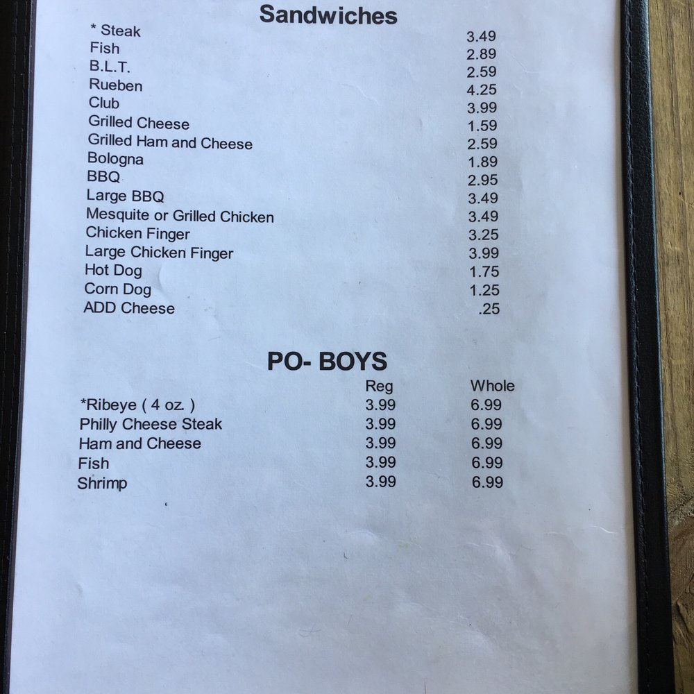 Arley Coffee Shop - a menu for sandwiches - Cafes Near Me - Arley, Alabama