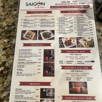 Saigon Noodle House - Menu - Vietnamese Near Me - Birmingham, Alabama