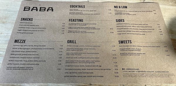 Menu photo 2 Baba Edinburgh, EDH