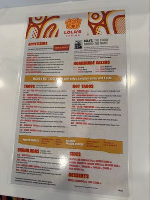 Menu photo 1 Lola's Cocina Huntsville, AL Menu photo 1 Lola's Cocina Huntsville, AL