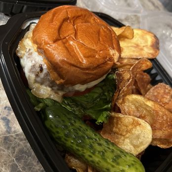 The Main Course - Mile burger with chips - Salad Near Me - Manchester, Connecticut