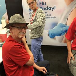 Minnesota State Fair Food Parade - Got our flu shots