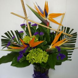 Josey's Poseys Florist - Tropical birds of paradise and bamboo