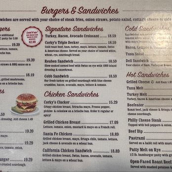 Corky's Kitchen & Bakery - Burgers and sandwiches menu 04/2025 - Breakfast & Brunch Near Me - Perris, California