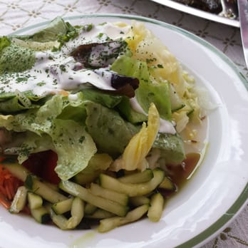 Gasthaus Gosausee Restaurant - Mixed salad accompanying the steamed trout - Austrian Near Me - Gosau, 4