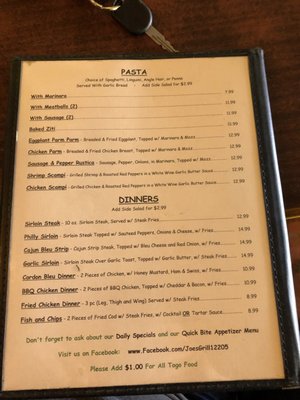 Menu photo 1 Joe's Grill Albany, NY