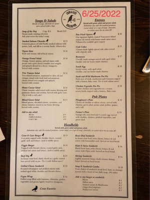 Menu photo 1 Crow & Gate Pub Nanaimo, BC