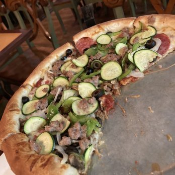 Skipolini's Pizza - Combination pizza with sliced zucchini added. - Pizza Near Me - Walnut Creek, California Skipolini's Pizza - Combination pizza with sliced zucchini added. - Pizza Near Me - Walnut Creek, California