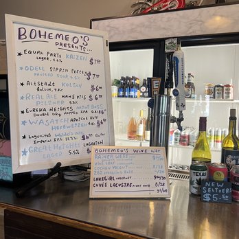 Bohemeo's - a menu on a counter - Coffee & Tea Near Me - Houston, Texas