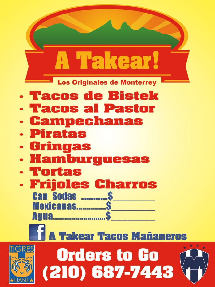 A TAKEAR TACOS MANANEROS 4555 N Foster Rd, San Antonio, Texas Food