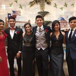 Visible Impressions Hair Studio - Prom haircuts and styles for the guys, blow-dry and flat iron for far right young lady.