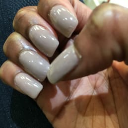 Very thin layer of gel polish application .