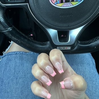 Paris Nails - Coffin set - French tip - gold outline - Nail Salons Near Me - Moreno Valley, California Paris Nails - Coffin set - French tip - gold outline - Nail Salons Near Me - Moreno Valley, California