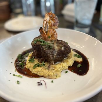 Silo Modern Farmhouse - Short Rib and Red Shrimp on bed of grits. PERFECTION! - New American Near Me - Lenexa, Kansas Silo Modern Farmhouse - Short Rib and Red Shrimp on bed of grits. PERFECTION! - New American Near Me - Lenexa, Kansas