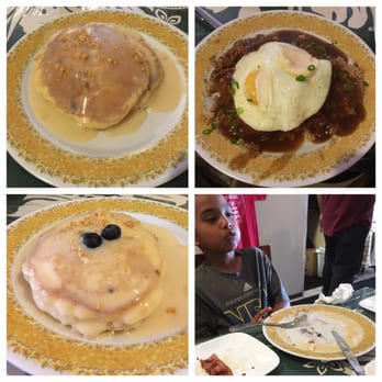 808 Grindz Cafe - Mac-nut pancakes with house sauce and kalibi ribs moco. - Cafes Near Me - Lahaina, Hawaii 808 Grindz Cafe - Mac-nut pancakes with house sauce and kalibi ribs moco. - Cafes Near Me - Lahaina, Hawaii