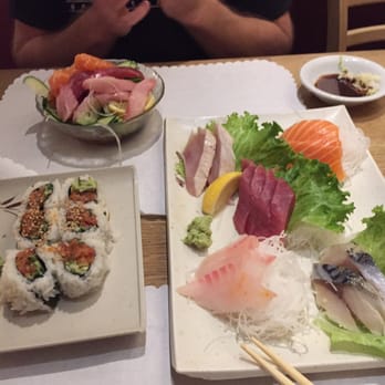 Taiko - Seafood salad, Dynamite Roll, and Sashimi Dinner. - Japanese Near Me - Irvine, California Taiko - Seafood salad, Dynamite Roll, and Sashimi Dinner. - Japanese Near Me - Irvine, California