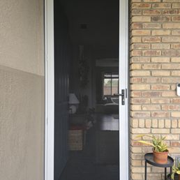 Front door open with screen door